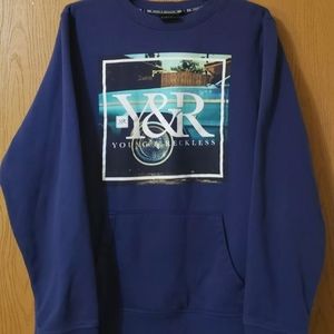 Mens Young & Reckless Sweatshirt With Front Pocket